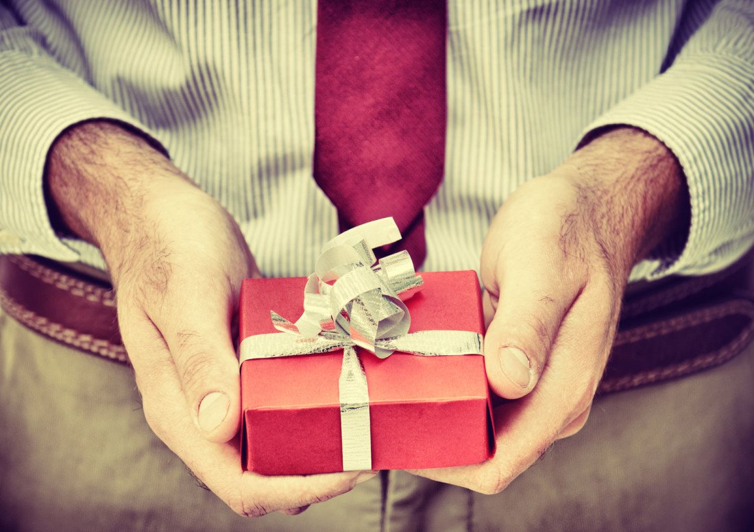 Man giving charitable gift